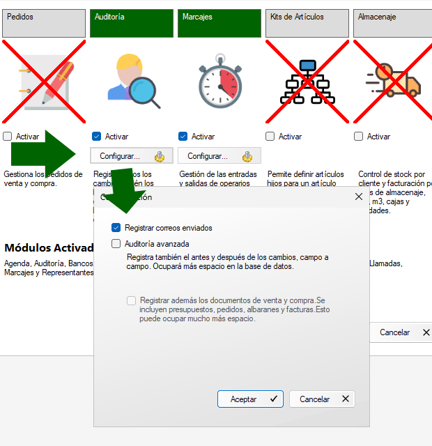 Registro de correos enviados