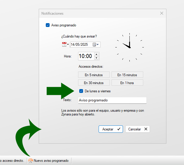 Notificaciones periódicas