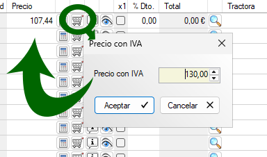 Precio con IVA - Sin IVA